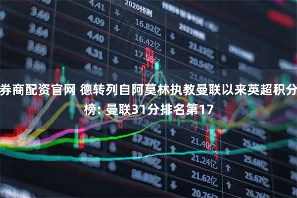 券商配资官网 德转列自阿莫林执教曼联以来英超积分榜: 曼联31分排名第17